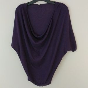 Cowl neck short  sleeve sweater